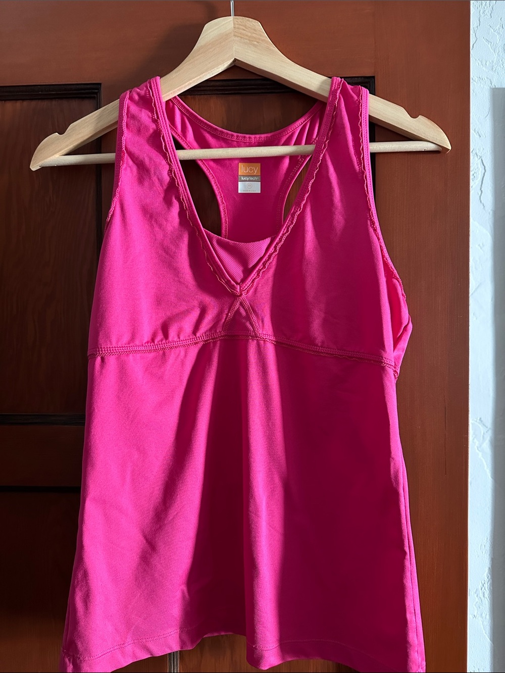Lucy Hot Pink V-Neck Racerback Tank Top